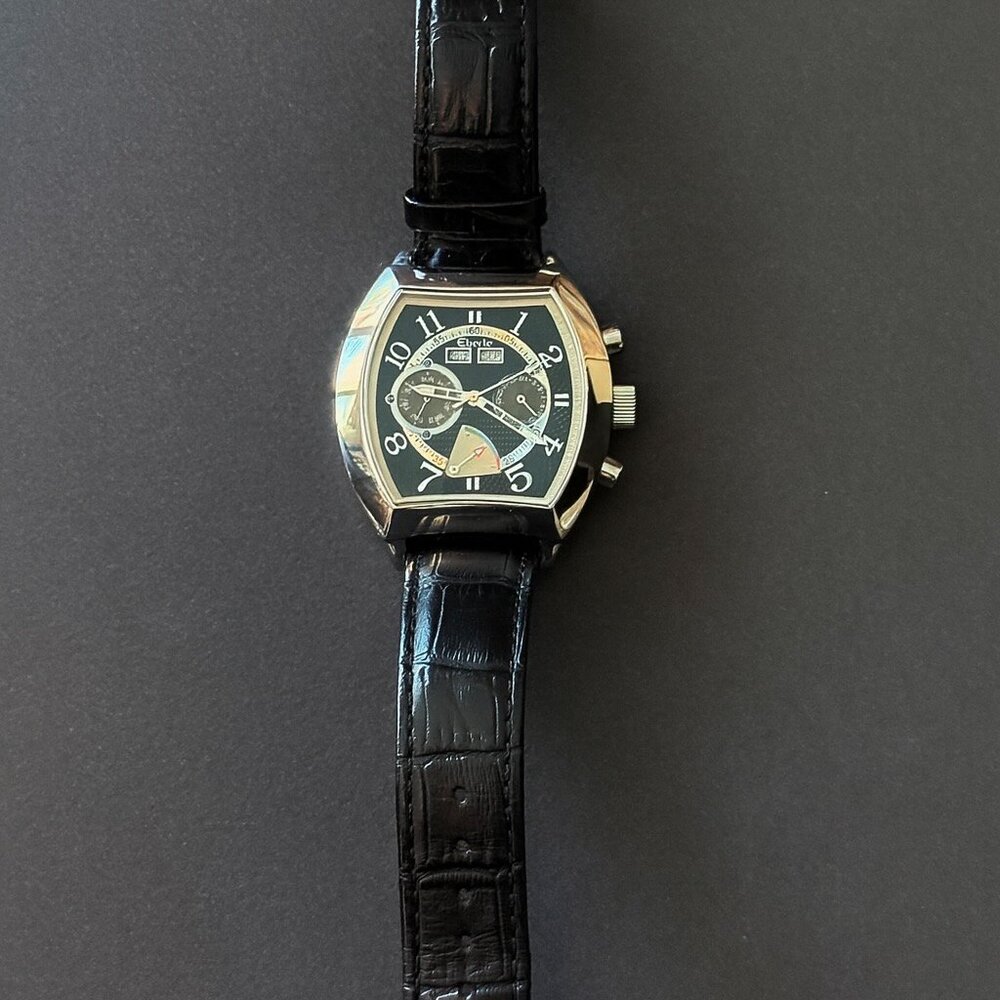 Eberle Automatic Chronograph – E916 - Tonneau Case – Excellent Condition Eberle - Picture 4 of 4